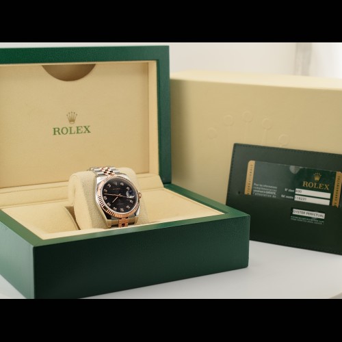 116231 Steel & Rose Gold With Black Jubilee Dial - Full Set 36mm