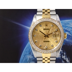 16233 Gold Jubilee Dial With Diamonds - After Diamonds Bezel