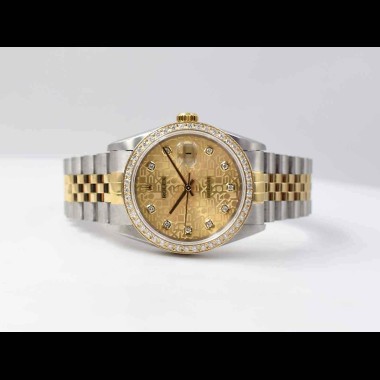 16233 Gold Jubilee Dial With Diamonds - After Diamonds Bezel