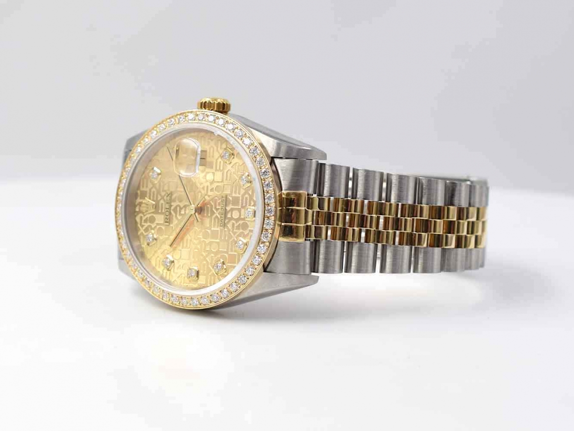 16233 Gold Jubilee Dial With Diamonds - After Diamonds Bezel