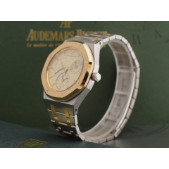 Dual Time Vintage  Ref 25730SA Gold Steel Papers  like new