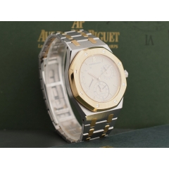 Dual Time Vintage  Ref 25730SA Gold Steel Papers  like new