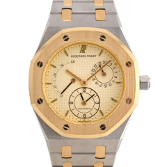 Dual Time Vintage  Ref 25730SA Gold Steel Papers  like new