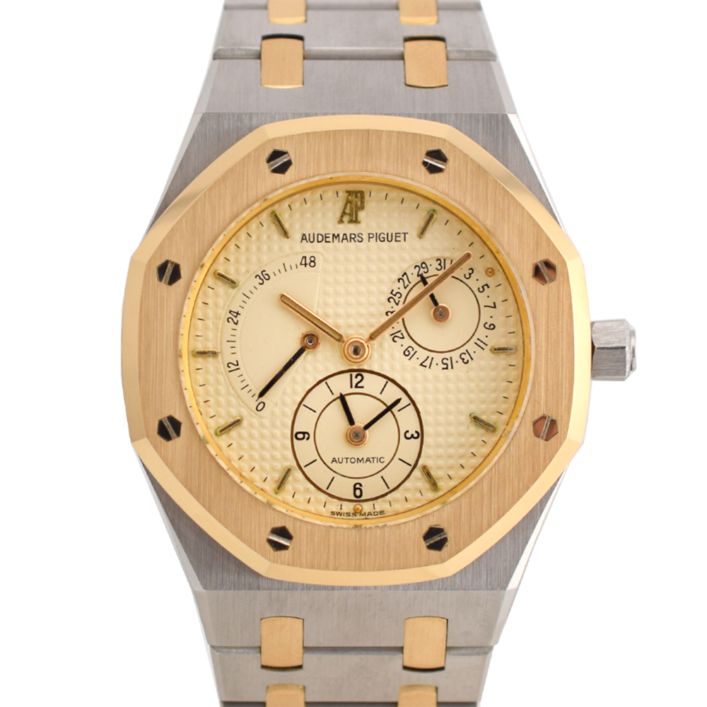 Dual Time Vintage Ref 25730SA Gold Steel Papers like new