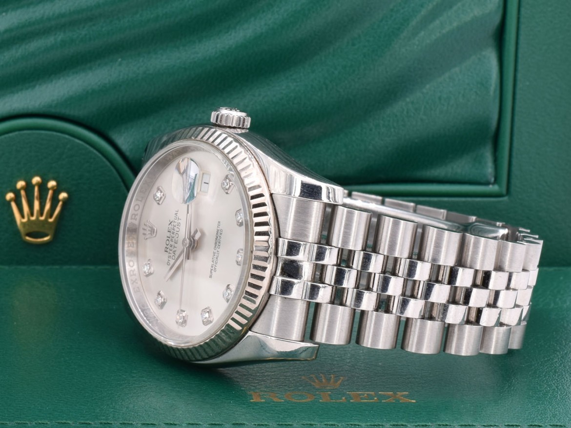 116234 Silver Dial With Big Diamonds - Full Set 36mm