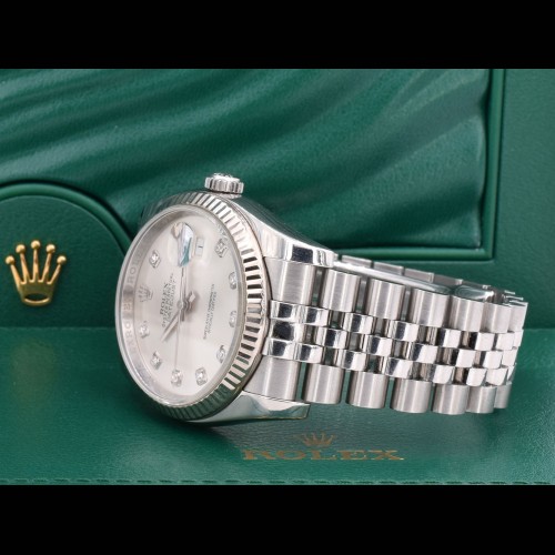 116234 Silver Dial With Big Diamonds - Full Set 36mm