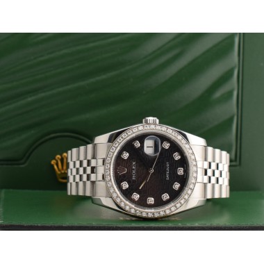 Black Jubilee Dial With Diamonds & After Diamonds Bezel - Full Set 36mm