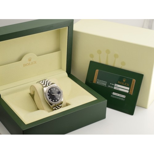 Black Jubilee Dial With Diamonds & After Diamonds Bezel - Full Set 36mm