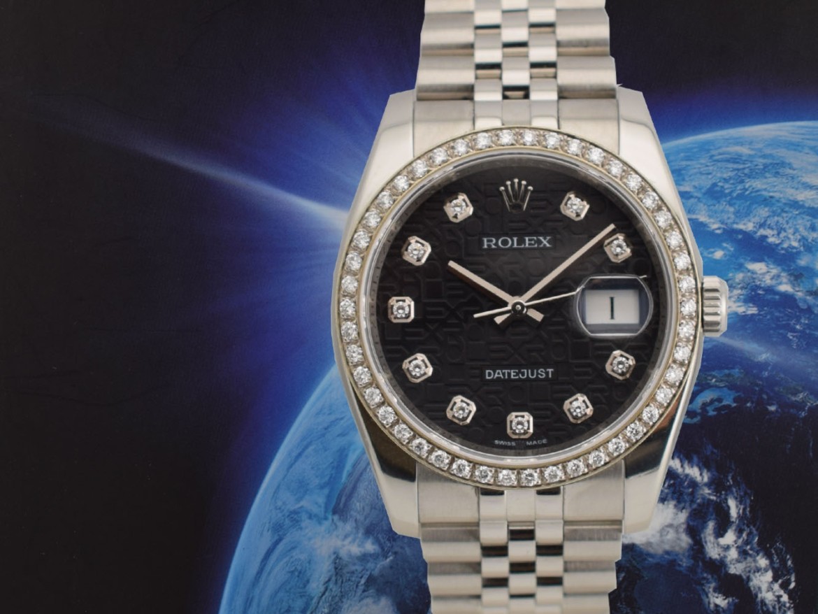Black Jubilee Dial With Diamonds & After Diamonds Bezel - Full Set 36mm