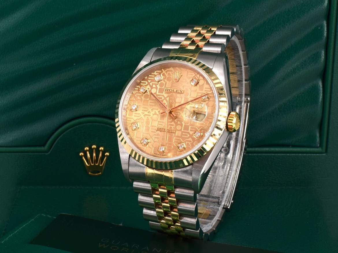 16233 Gold Jubilee Dial With Big Diamonds - Full Set 36mm