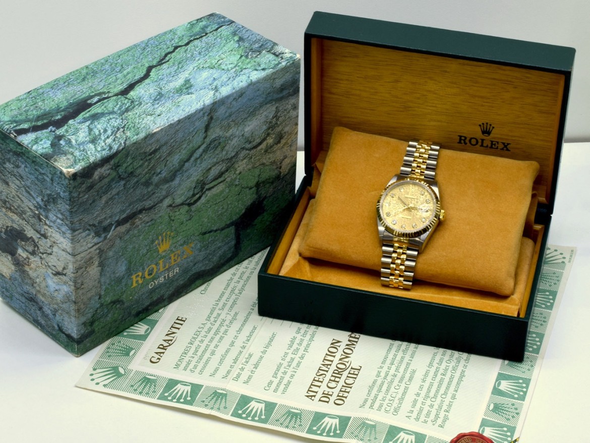 16233 Gold Jubilee Dial With Big Diamonds - Full Set 36mm