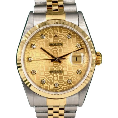 16233 Gold Jubilee Dial With Big Diamonds - Full Set 36mm