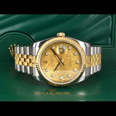 116233 Gold Jubilee Dial With Big Diamonds - Full Set 36mm
