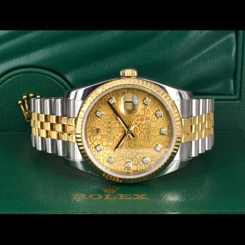 116233 Gold Jubilee Dial With Big Diamonds - Full Set 36mm