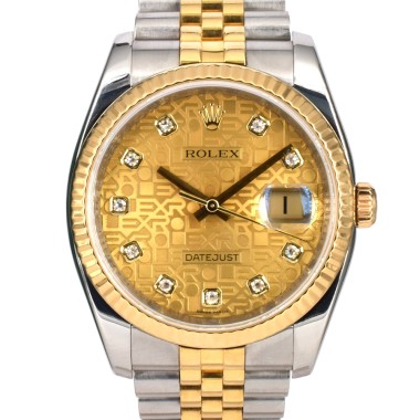 116233 Gold Jubilee Dial With Big Diamonds - Full Set 36mm