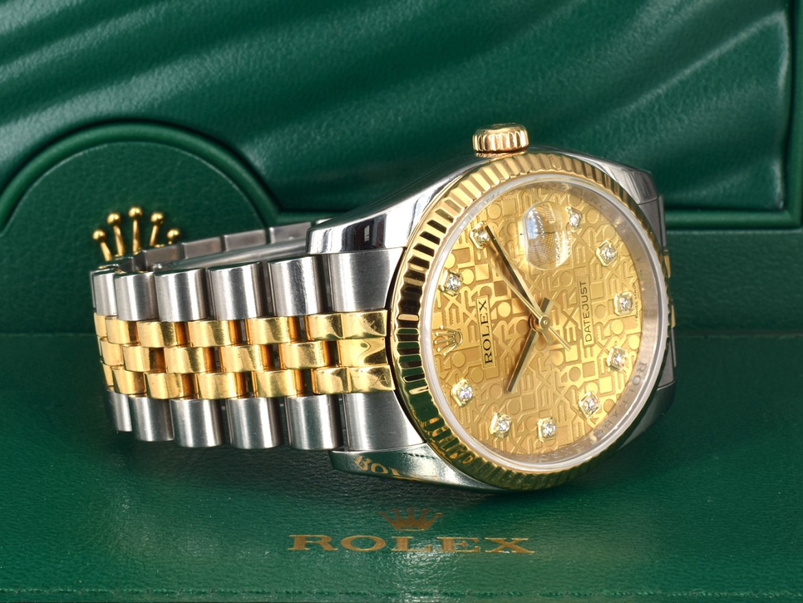 116233 Gold Jubilee Dial With Big Diamonds - Full Set 36mm