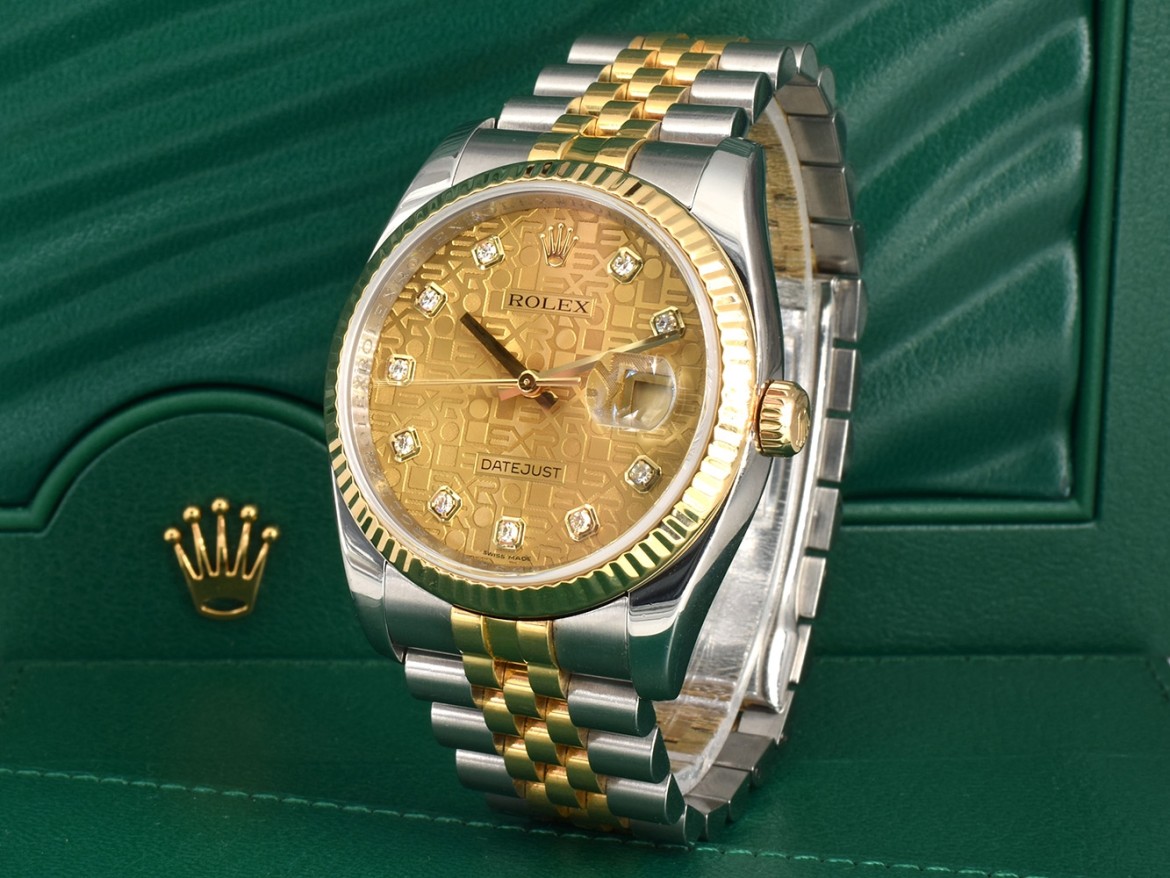116233 Gold Jubilee Dial With Big Diamonds - Full Set 36mm