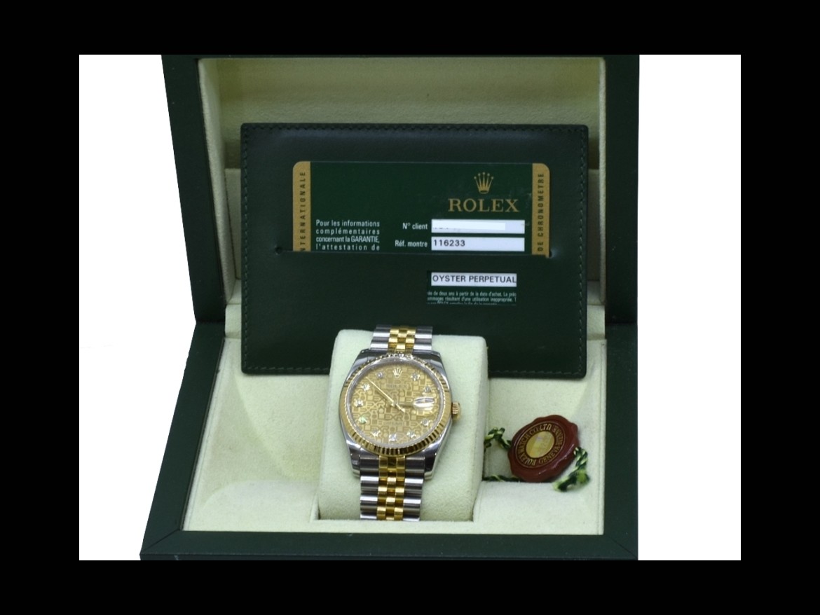 116233 Gold Jubilee Dial With Big Diamonds - Full Set 36mm