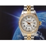 69173 White Roman Dial With Diamonds & After Diamonds Bezel - Full Set 26mm