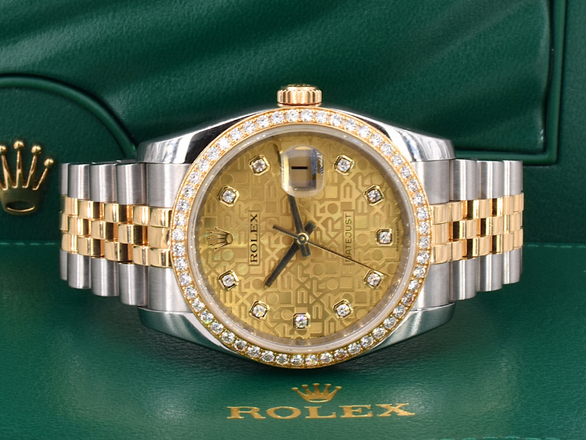 116243 Jubille Dial With Diamonds & Factory Diamonds Bezel - Full Set 36mm