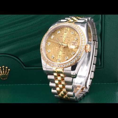 116243 Jubille Dial With Diamonds & Factory Diamonds Bezel - Full Set 36mm