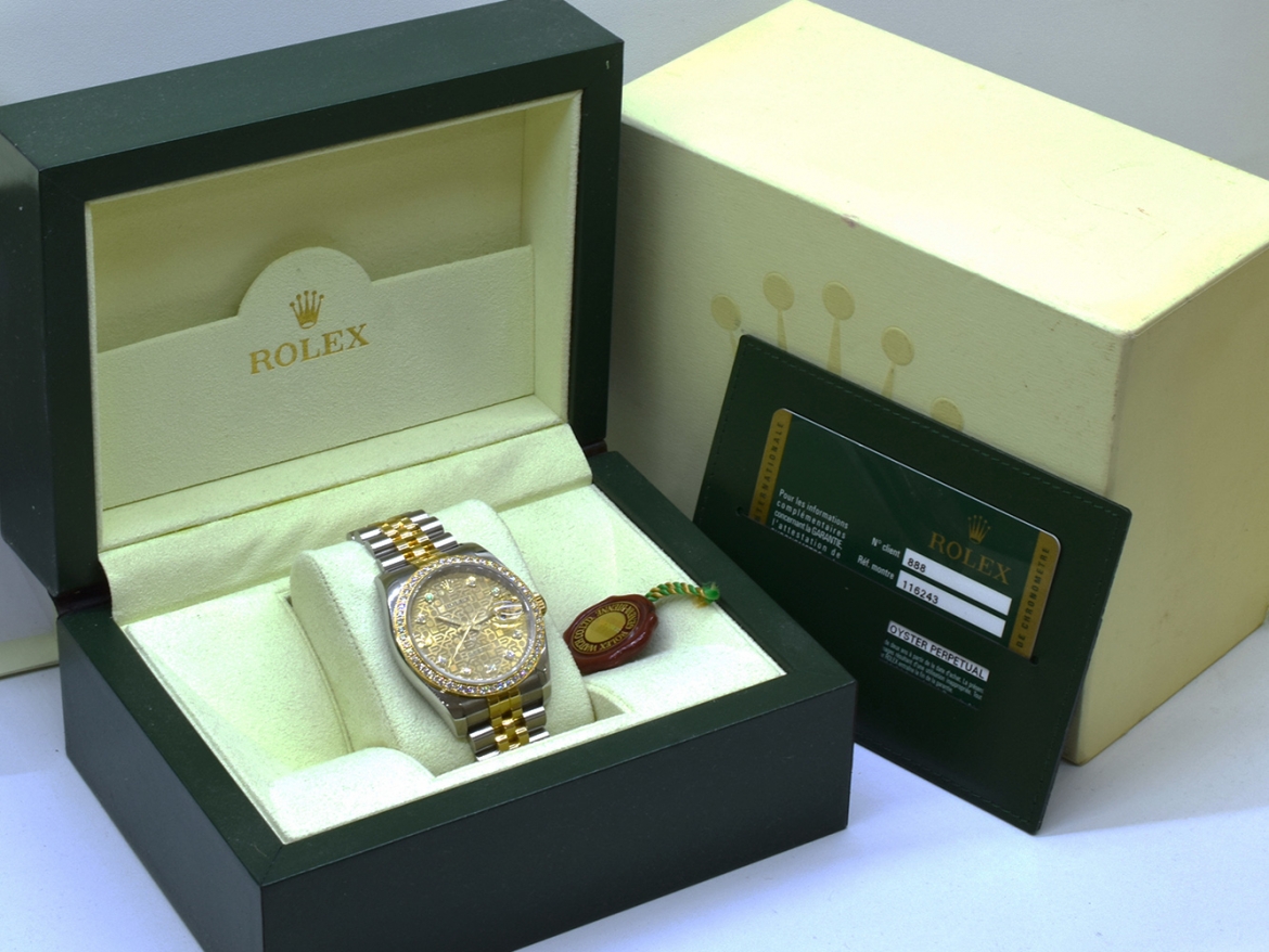 116243 Jubille Dial With Diamonds & Factory Diamonds Bezel - Full Set 36mm