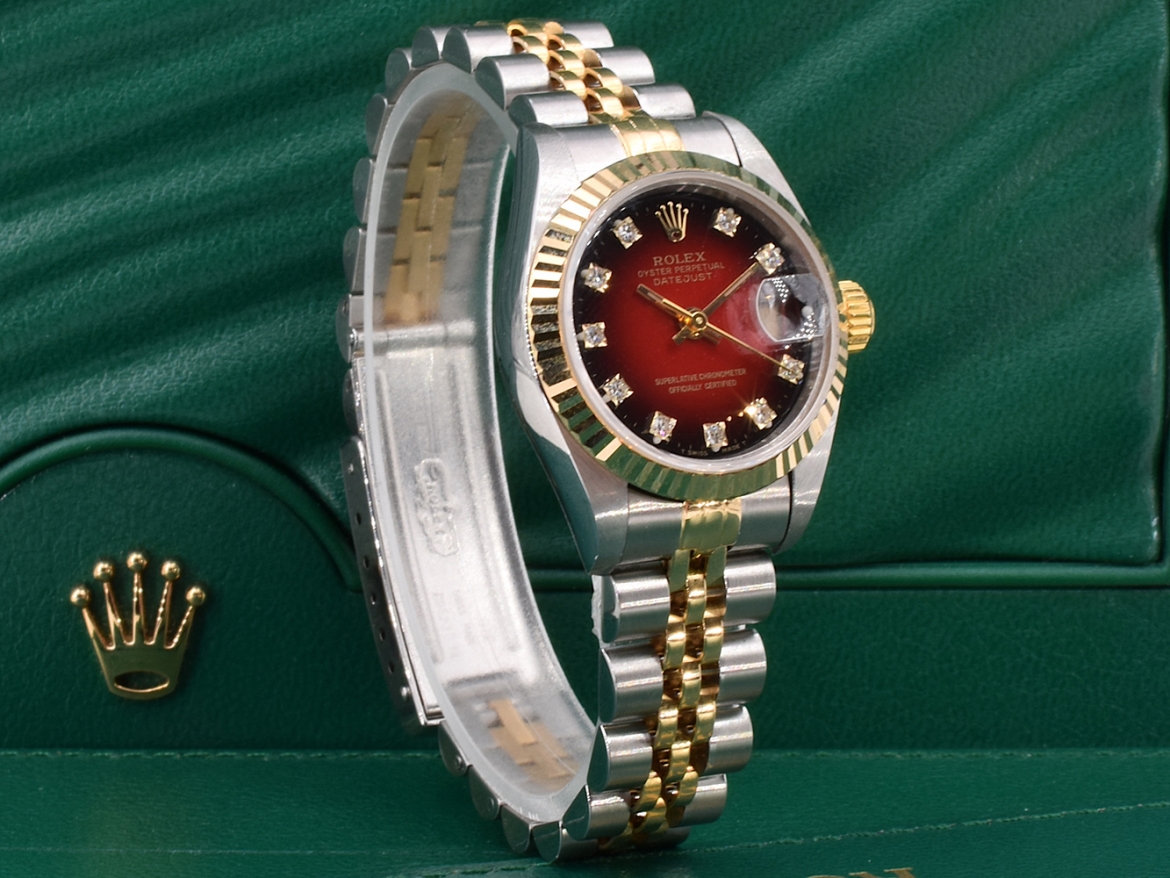 69173 Red Vignette Dial With Diamonds - Full Set 26mm