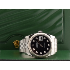 116234 Black Dial With Big Diamonds - Full Set 36mm