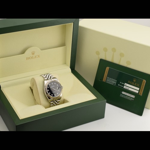 116234 Black Dial With Big Diamonds - Full Set 36mm