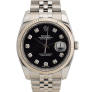 116234 Black Dial With Big Diamonds - Full Set 36mm