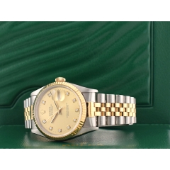 16233 Gold Dial With Big Diamonds - Full Set
