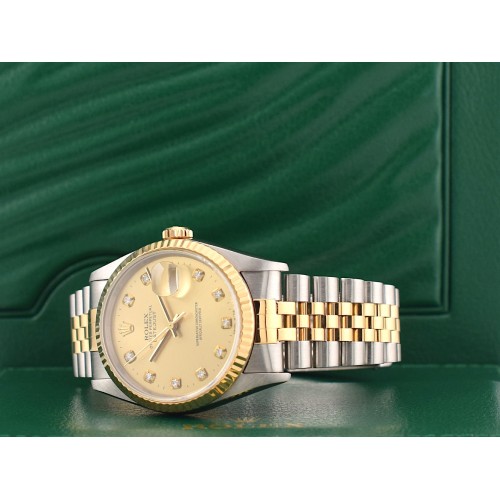 16233 Gold Dial With Big Diamonds - Full Set