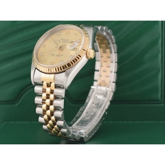 16233 Gold Dial With Big Diamonds - Full Set