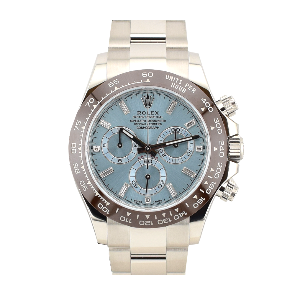 116506 Platinum Ice Baguette Diamond Dial - New 2023 Discontinued