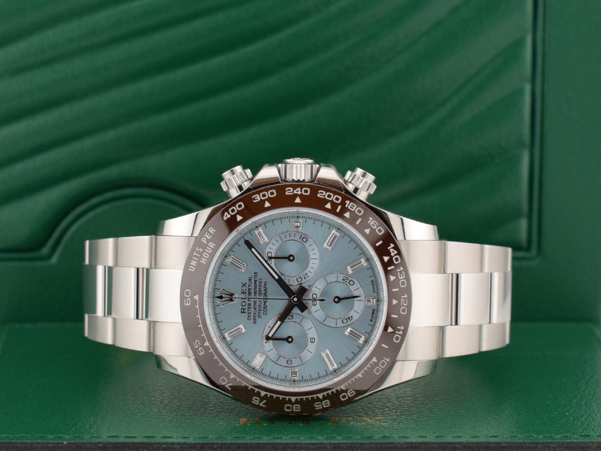 116506 Platinum Ice Baguette Diamond Dial - New 2022 Discontinued