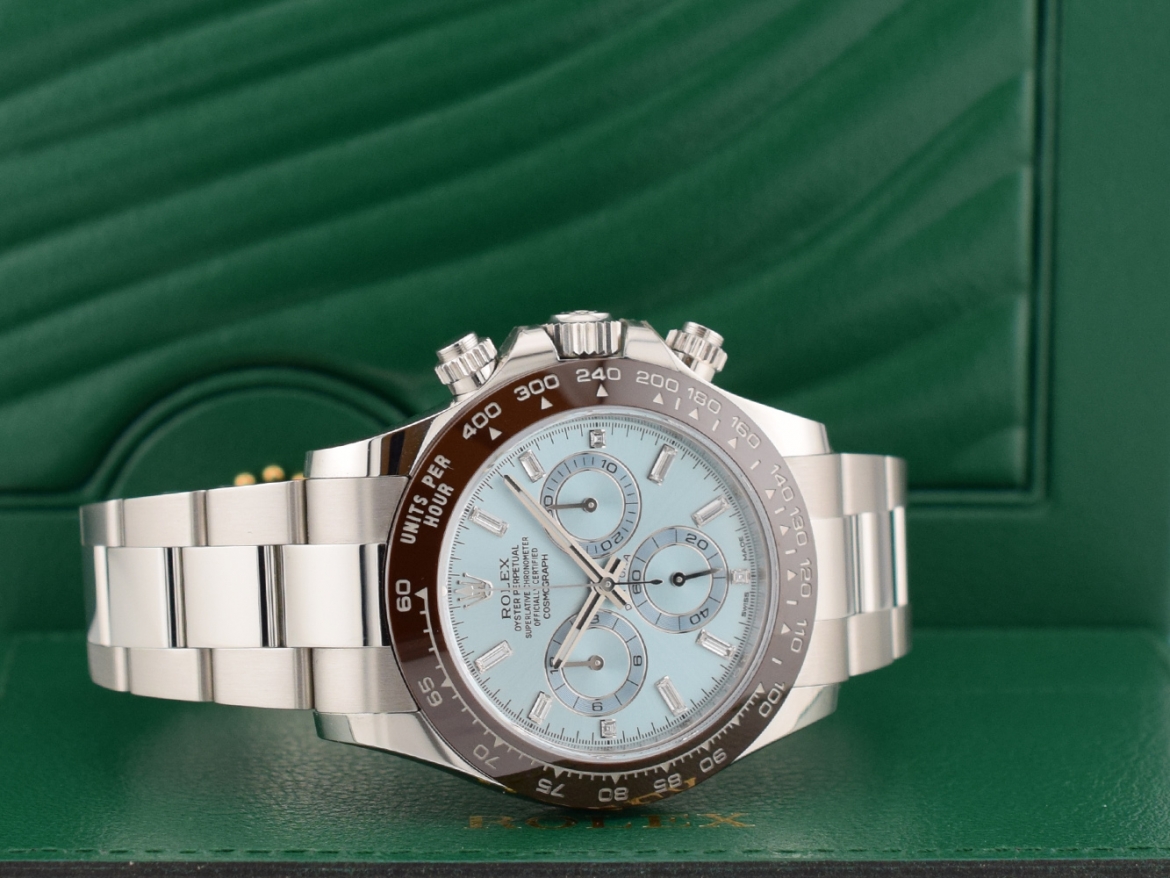 116506 Platinum Ice Baguette Diamond Dial - New 2023 Discontinued