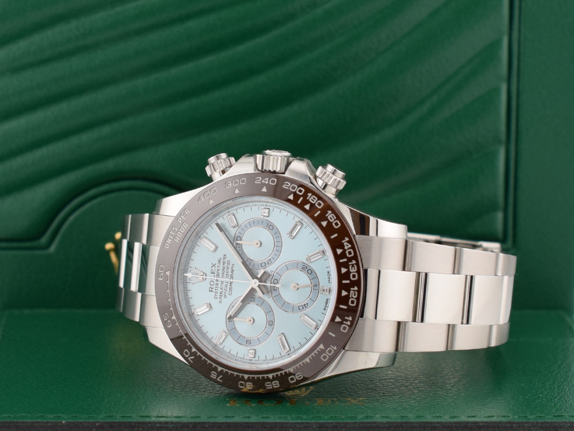 116506 Platinum Ice Baguette Diamond Dial - New 2023 Discontinued