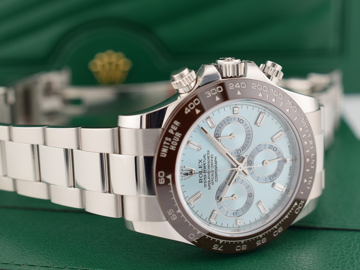 116506 Platinum Ice Baguette Diamond Dial - New 2022 Discontinued