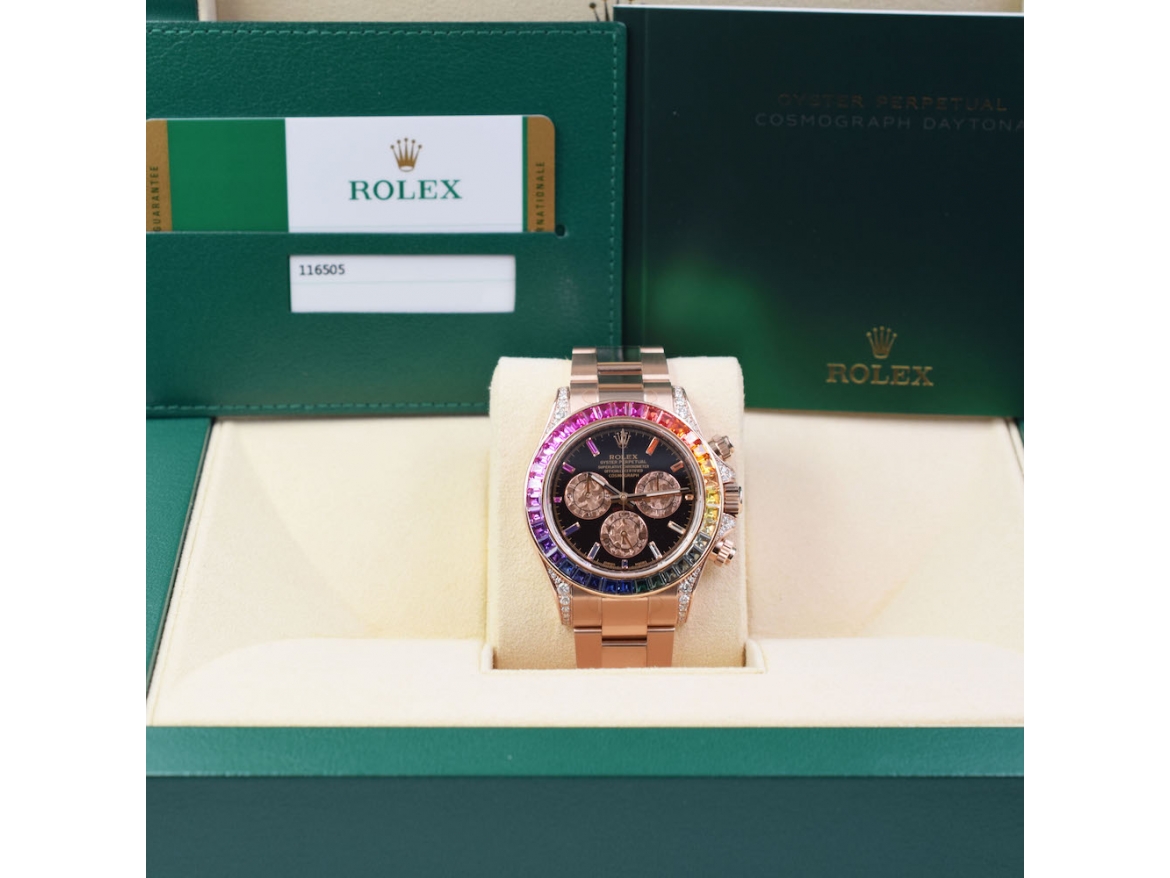 Rose Gold Diamond After Set  Rainbow Bezel