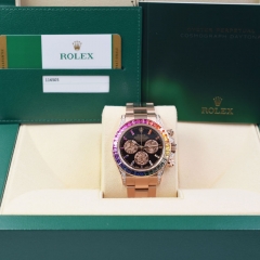 Rose Gold Diamond After Set  Rainbow Bezel