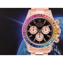 Rose Gold Diamond After Set  Rainbow Bezel