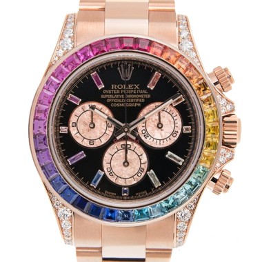 Rose Gold Diamond After Set  Rainbow Bezel