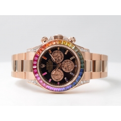 Rose Gold Diamond After Set  Rainbow Bezel