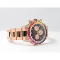 Rose Gold Diamond After Set  Rainbow Bezel