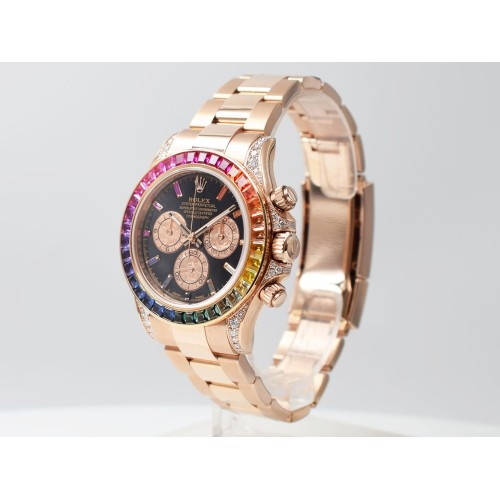 Rose Gold Diamond After Set  Rainbow Bezel