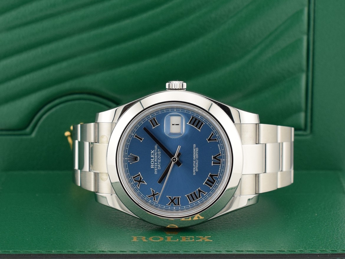 116300 Blue Roman Dial - Full set 2016 41mm