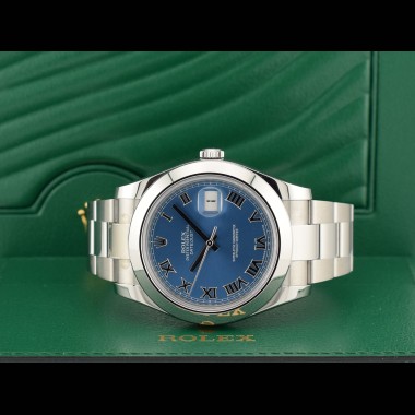 116300 Blue Roman Dial - Full set 2016 41mm