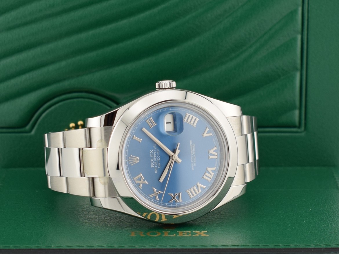 116300 Blue Roman Dial - Full set 2016 41mm