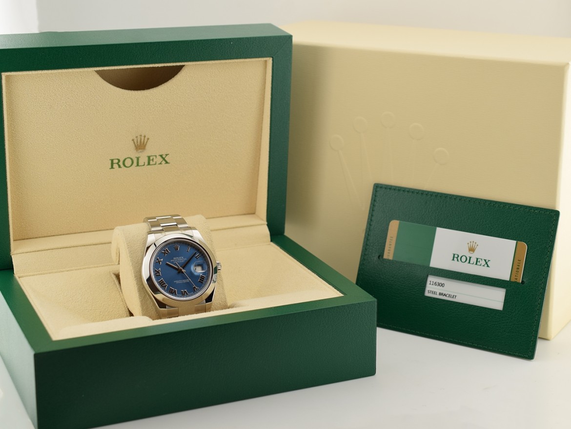 116300 Blue Roman Dial - Full set 2016 41mm