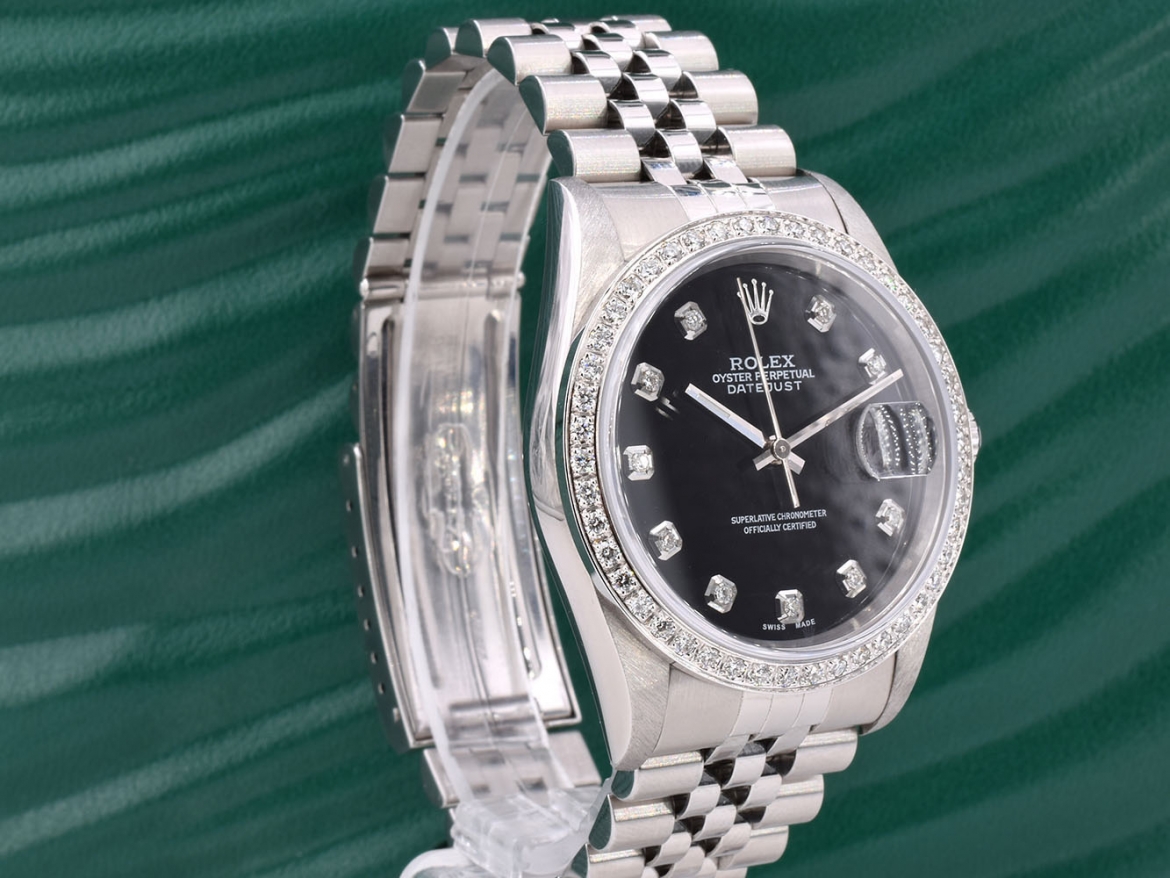 Black Dial With Big Diamonds - After Diamonds Bezel 36mm